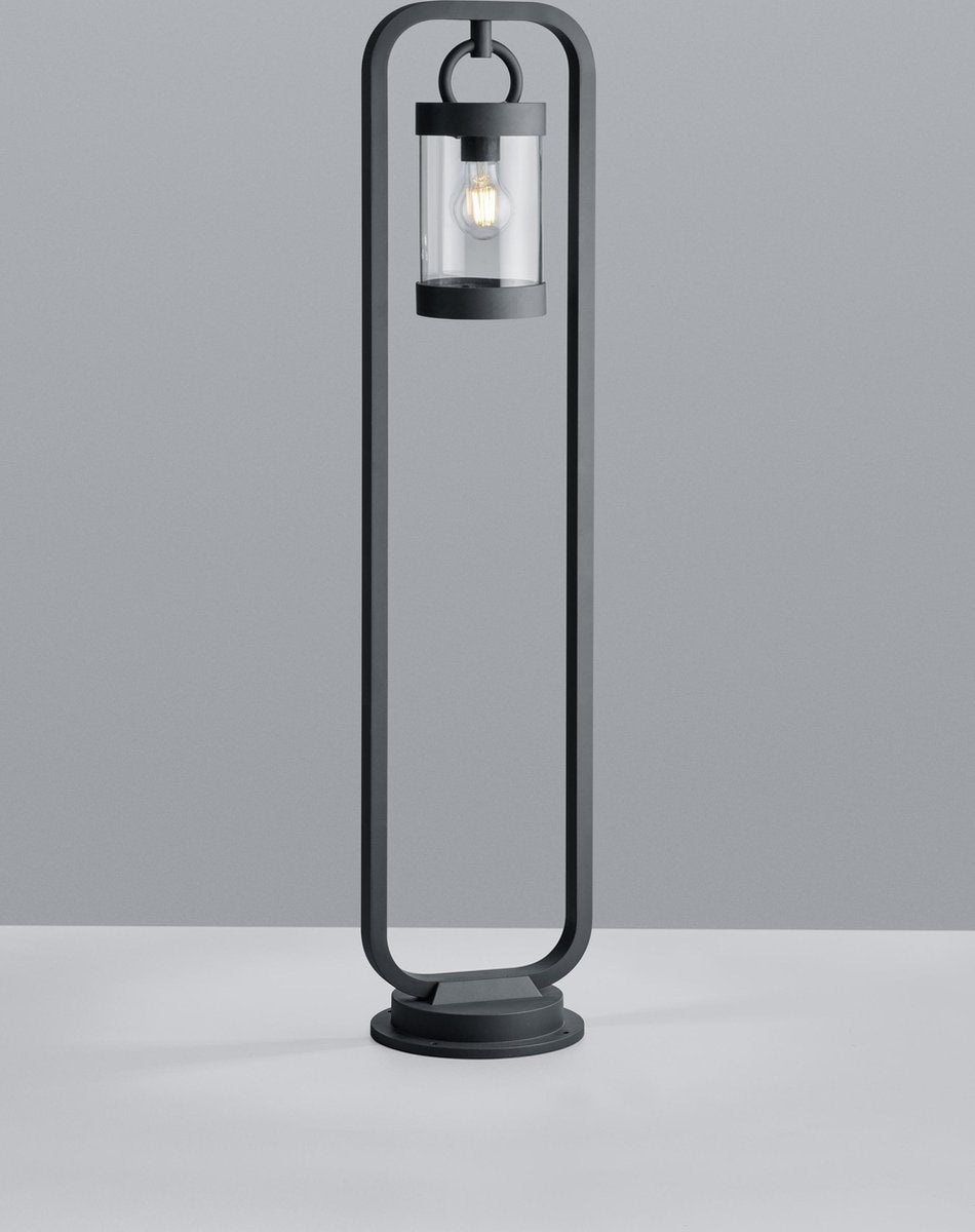 Trio sambesi - lampadaire - anthracite - excl. 1x e27 4w - capteur crépusculaire - éclairage extérieur - ip44