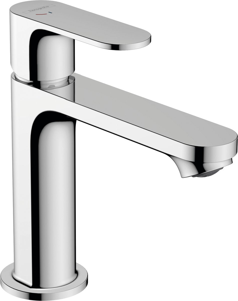 Hansgrohe rebris s - mitigeur de lavabo - commande à levier unique - démarrage à froid à économie d'énergie - sans vidage - taille 110 mm - chrome