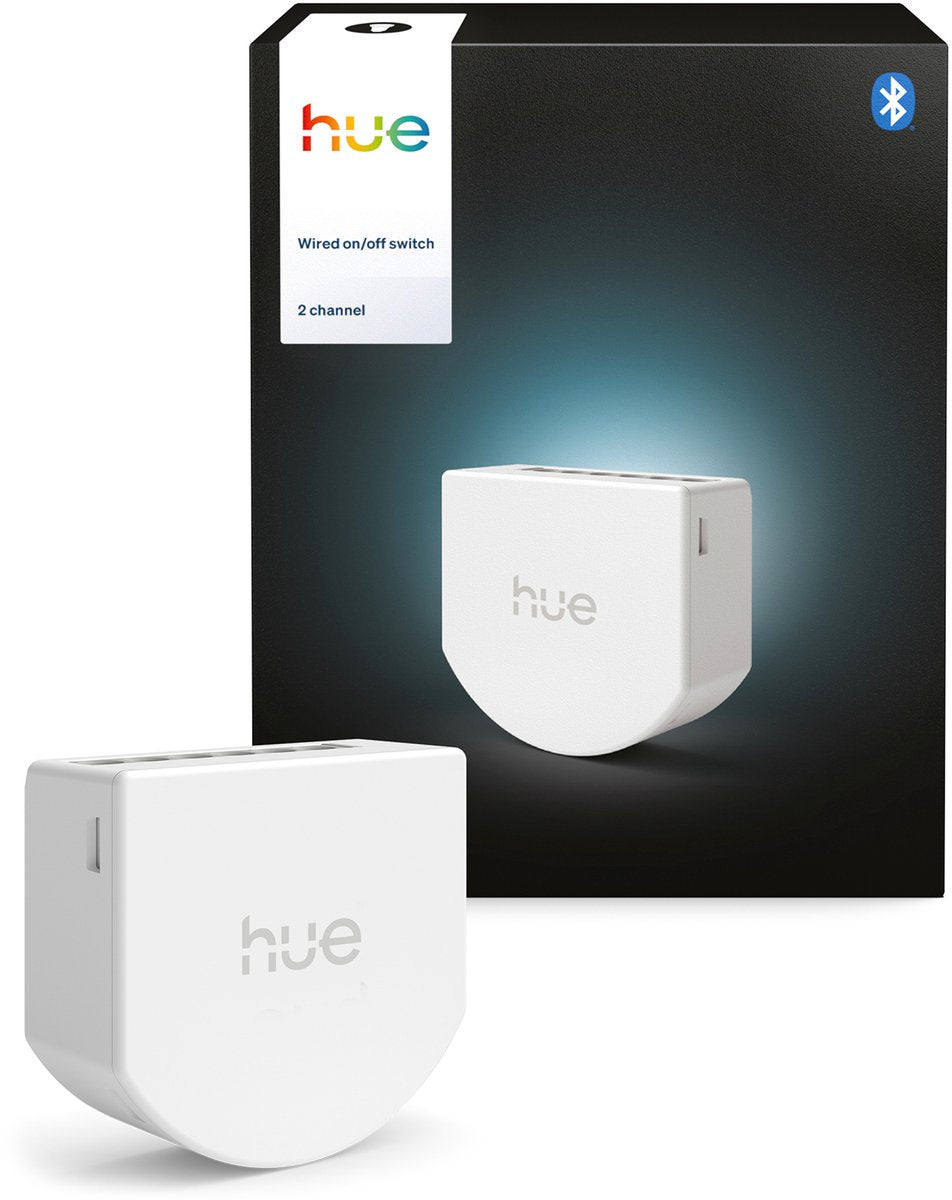 Philips hue bedrade wandschakelaar voor niet-slimme lampen - bevat 1 module, voor 2 kanalen - zonder batterijen - nuldraad vereist - maakt niet-slimme lampen slim - slimme verlichting