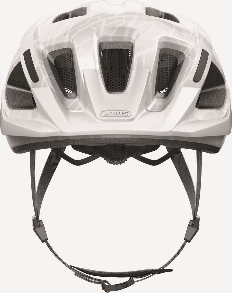 Casque de vélo Abus Aduro 3.0 White Art S - 51-55 cm - blanc - adapté pour une utilisation sur vélos électriques - vélos de ville - 280 g