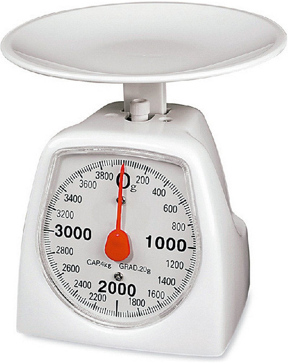 Edm retro keukenweegschalen wit 4 kg 16,5 x 11 x 13 cm