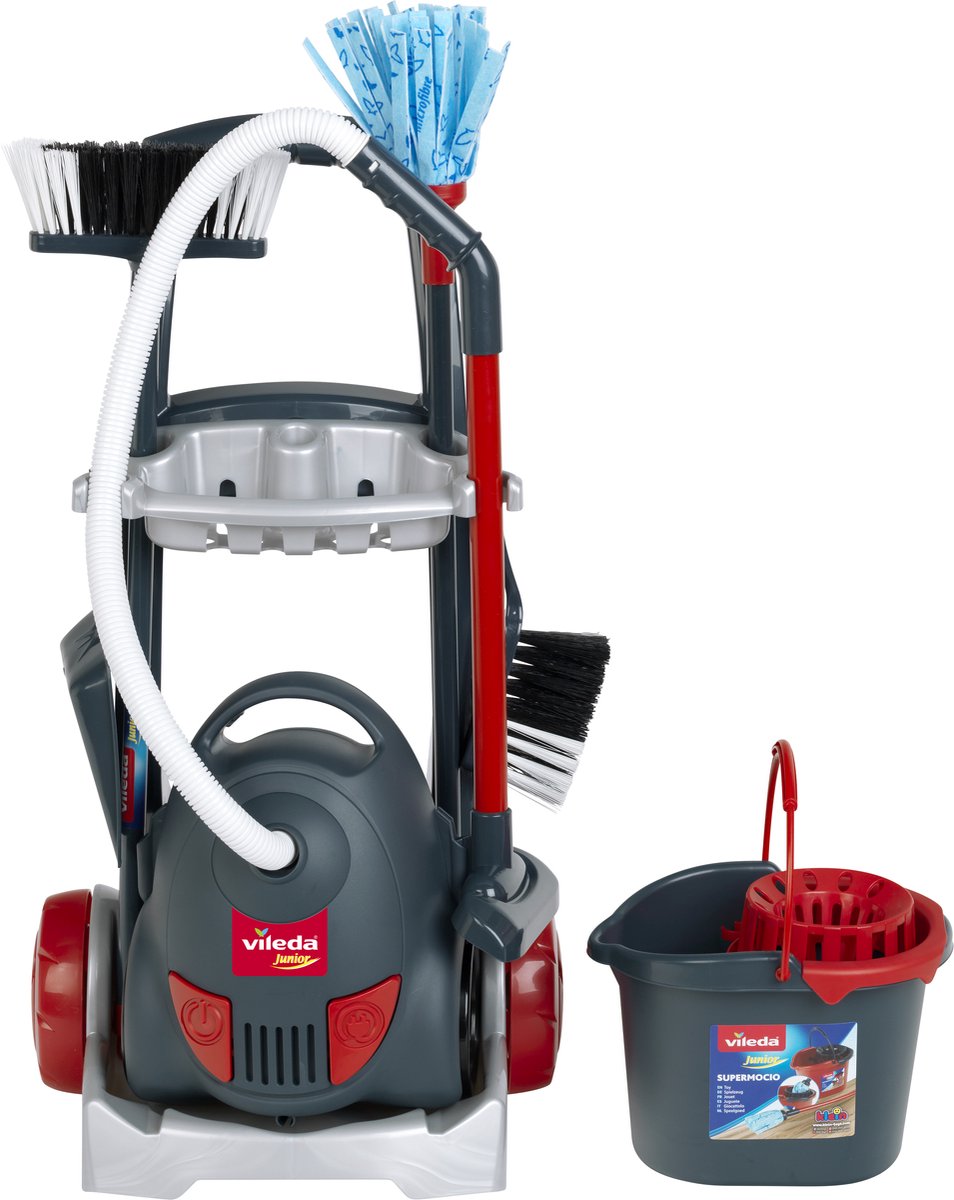 Klein toys vileda schoonmaaktrolley - met stofzuiger - speelgoed