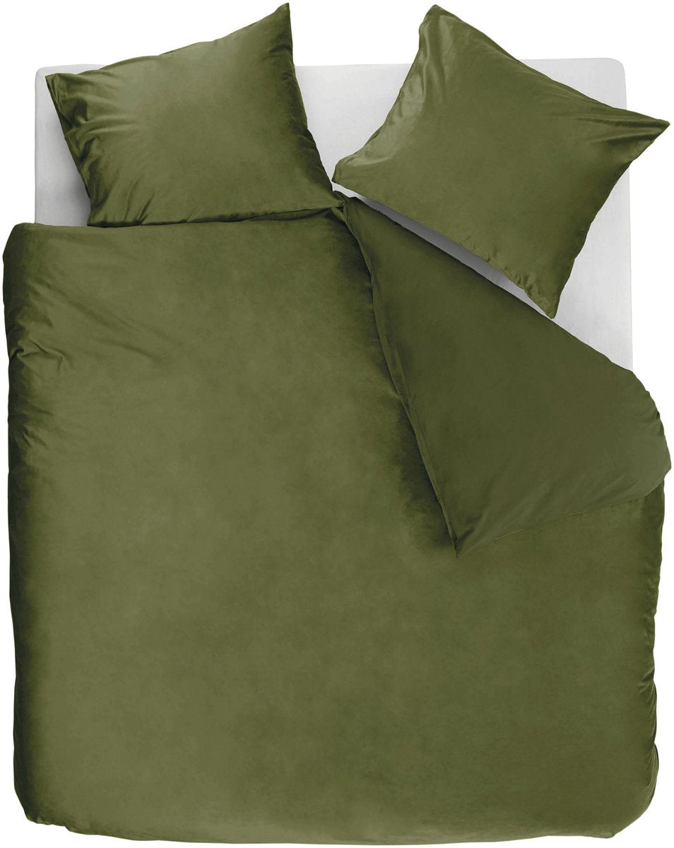 Ambiante velvety dekbedovertrek - lits-jumeaux - 240 x 200 220 cm - groen
