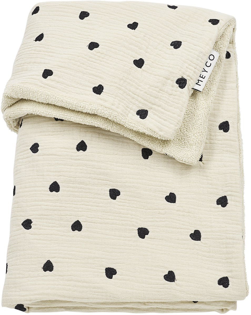 Couverture de berceau Meyco baby sweet heart - hydrophile prélavée - sable doux - 100x150cm - 1,5 tog