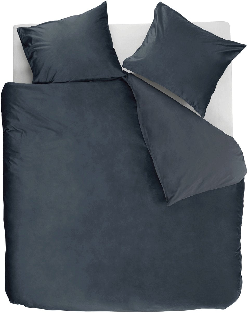 Ambiante velvety dekbedovertrek - tweepersoons - 200 x 200 220 cm - blauw
