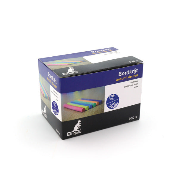 Kangaro k-n100cd craie pour tableau noir sans poussière assorti 100 pièces
