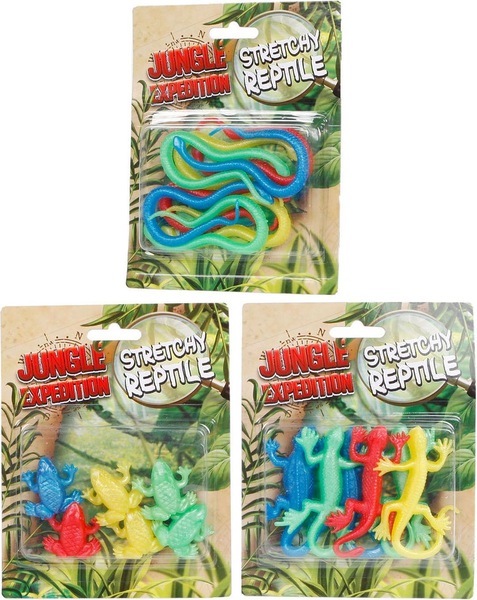Reptiles extensibles 10cm 6 pièces sur carte