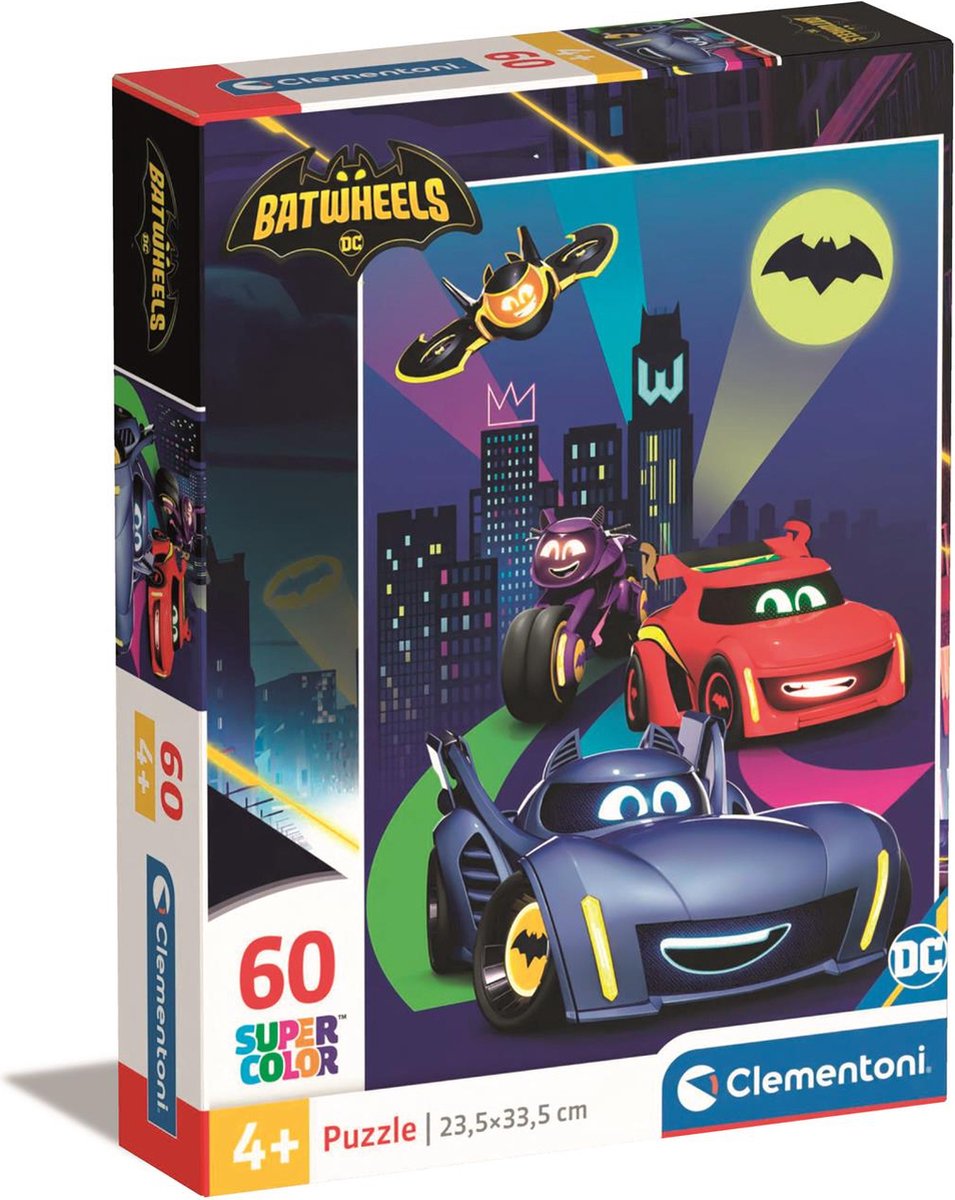 Clementoni - puzzle - 60 pièces - roues à chauve-souris - puzzle enfant à partir de 4 ans