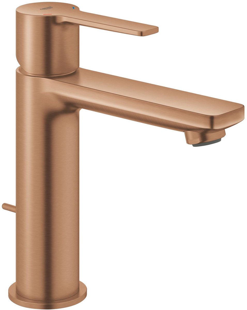 Grohe Lineare nouveau mitigeur de lavabo taille S – avec garniture de vidage – ecojoy – fastfixation plus – brossé chaud coucher de soleil