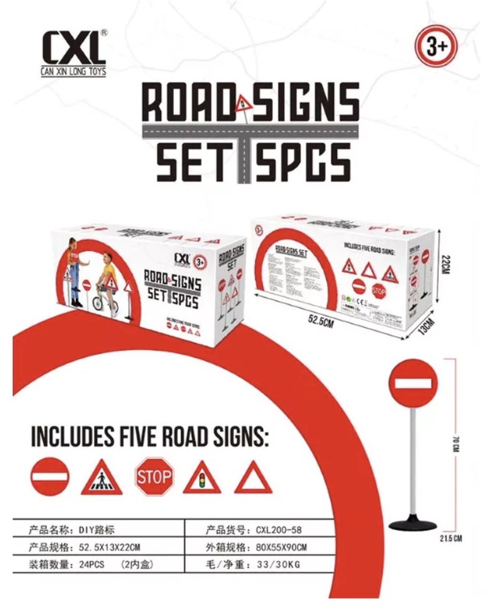 Amuuso 5 panneaux de signalisation 21 cm + poteau 70 cm.