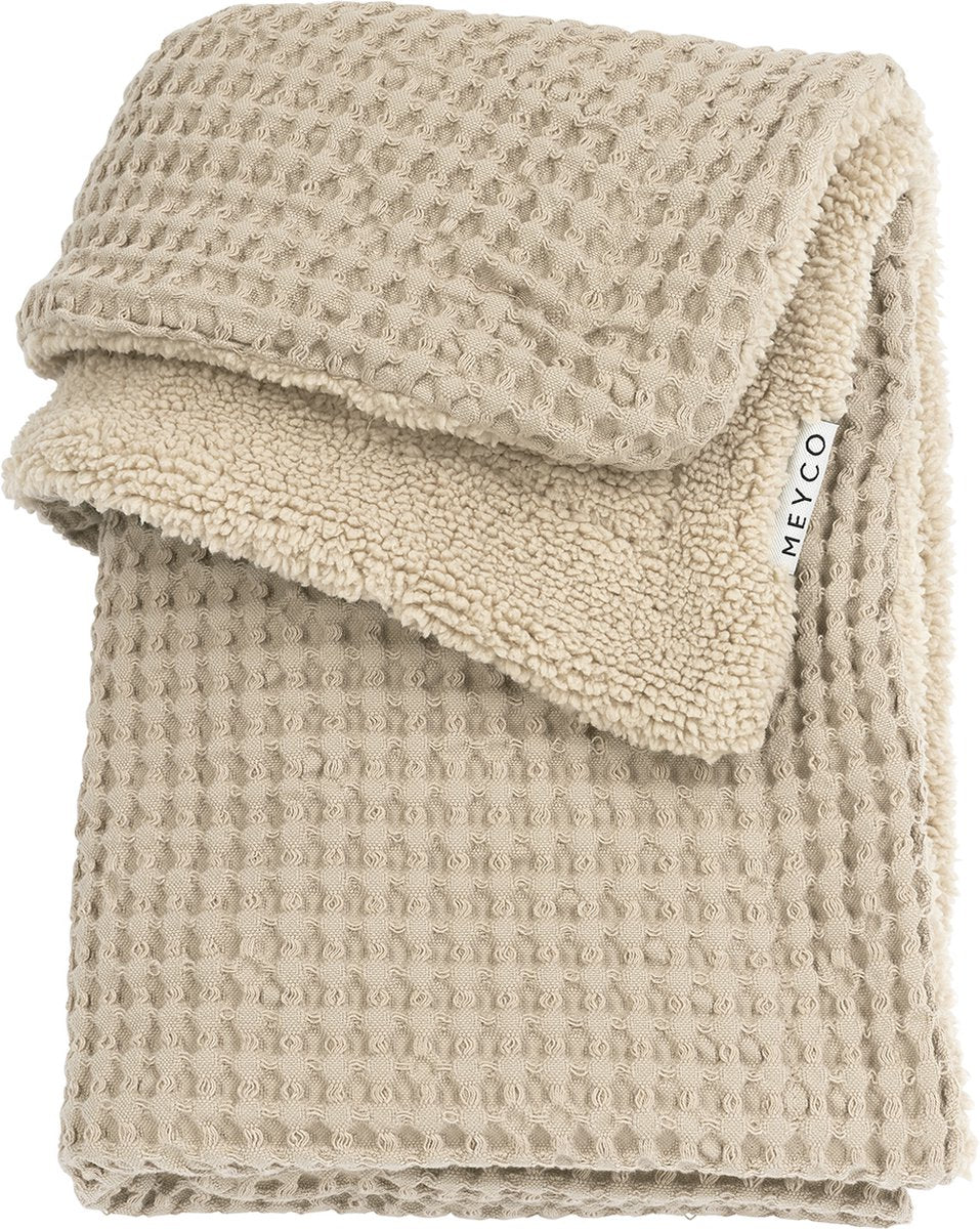 Couverture de berceau en peluche gaufrée Meyco - sable - 75x100cm - 2,0 tog