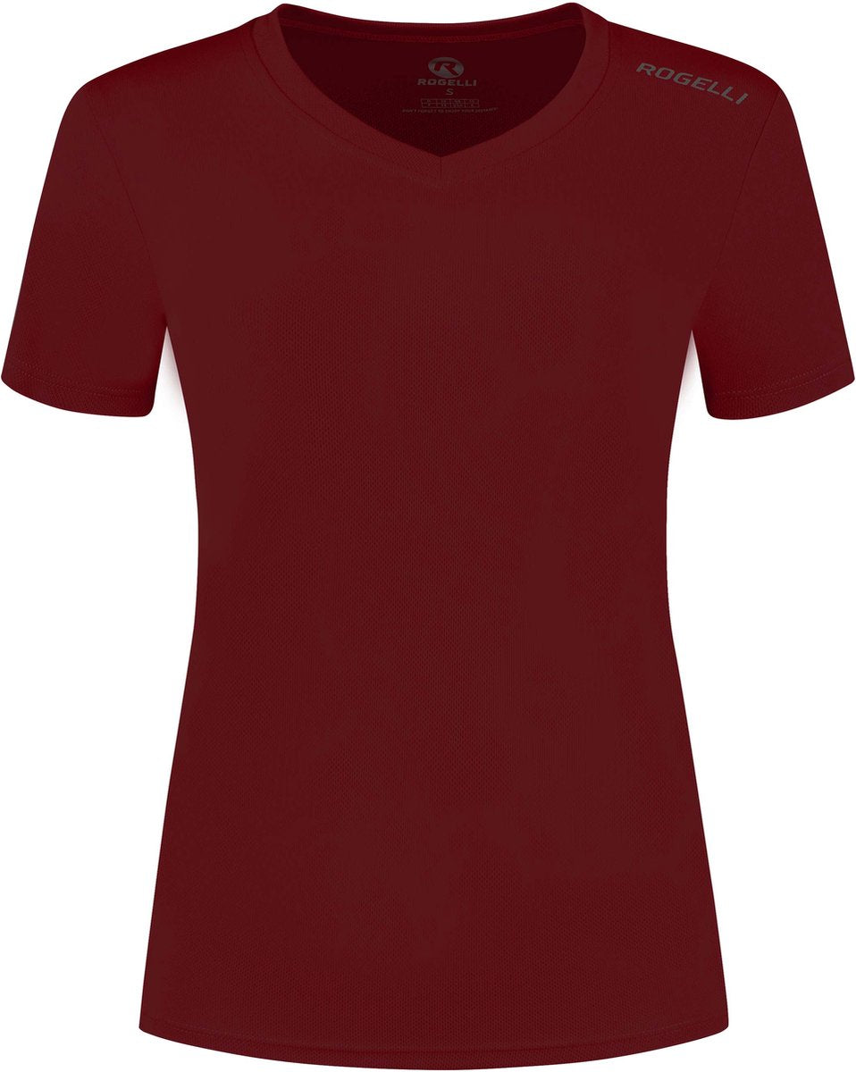 Rogelli promo hardloopshirt dames - korte mouwen - bordeaux - l