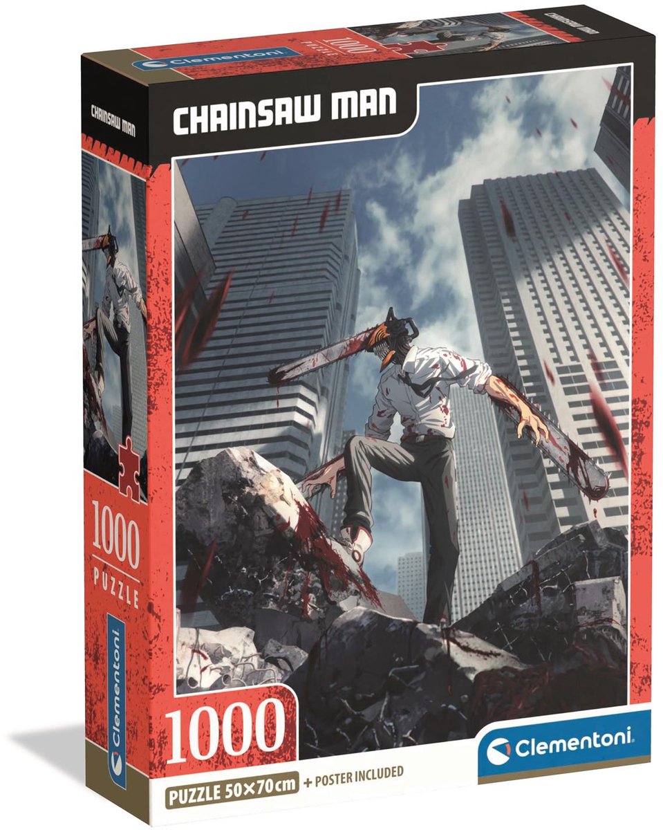 Clementoni - puzzle - 1000 pièces - homme à la tronçonneuse - avec poster - anime - à partir de 14 ans