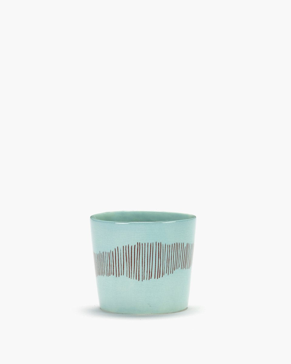 Serax - ottolenghi feast - espressokop - azurblauw rood - 7 ø - h 6cm - 15cl - 4 stuks