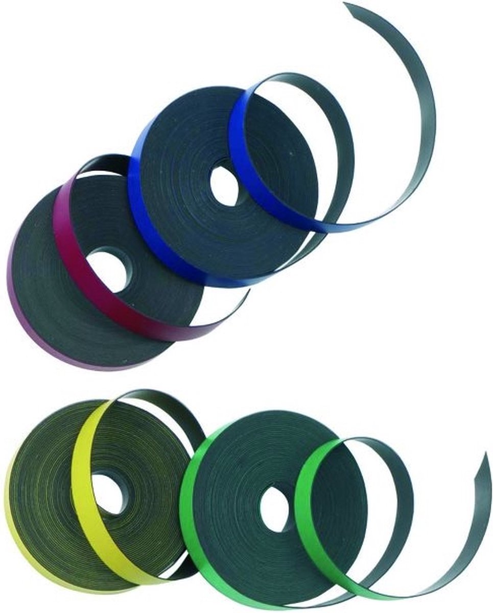 Ruban de séparation magnétique Nobo en rouleau pour tableau blanc - 2 mètres de long et 5 mm de large - vert