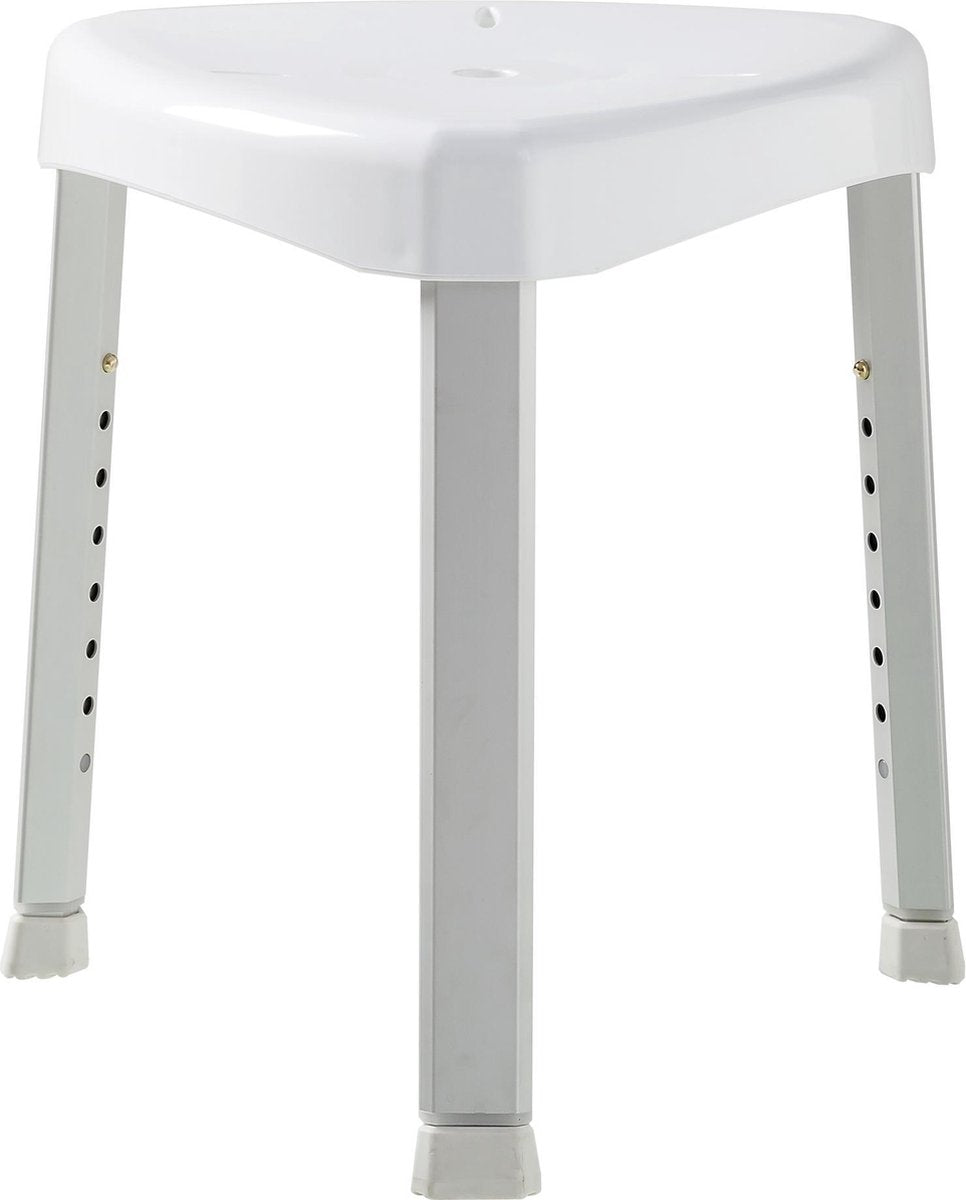 Tiger Libra - tabouret de douche - tabouret de douche robuste et antidérapant - léger - réglable en hauteur - chaise de douche - tabouret de salle de bain - chaise de douche - blanc - aluminium