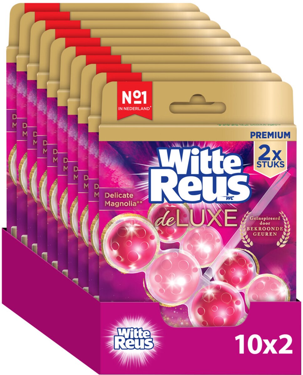 Bloc de toilette géant blanc de luxe délicat magnolia 100g - blocs de toilette - pack économique - 2x10 pièces