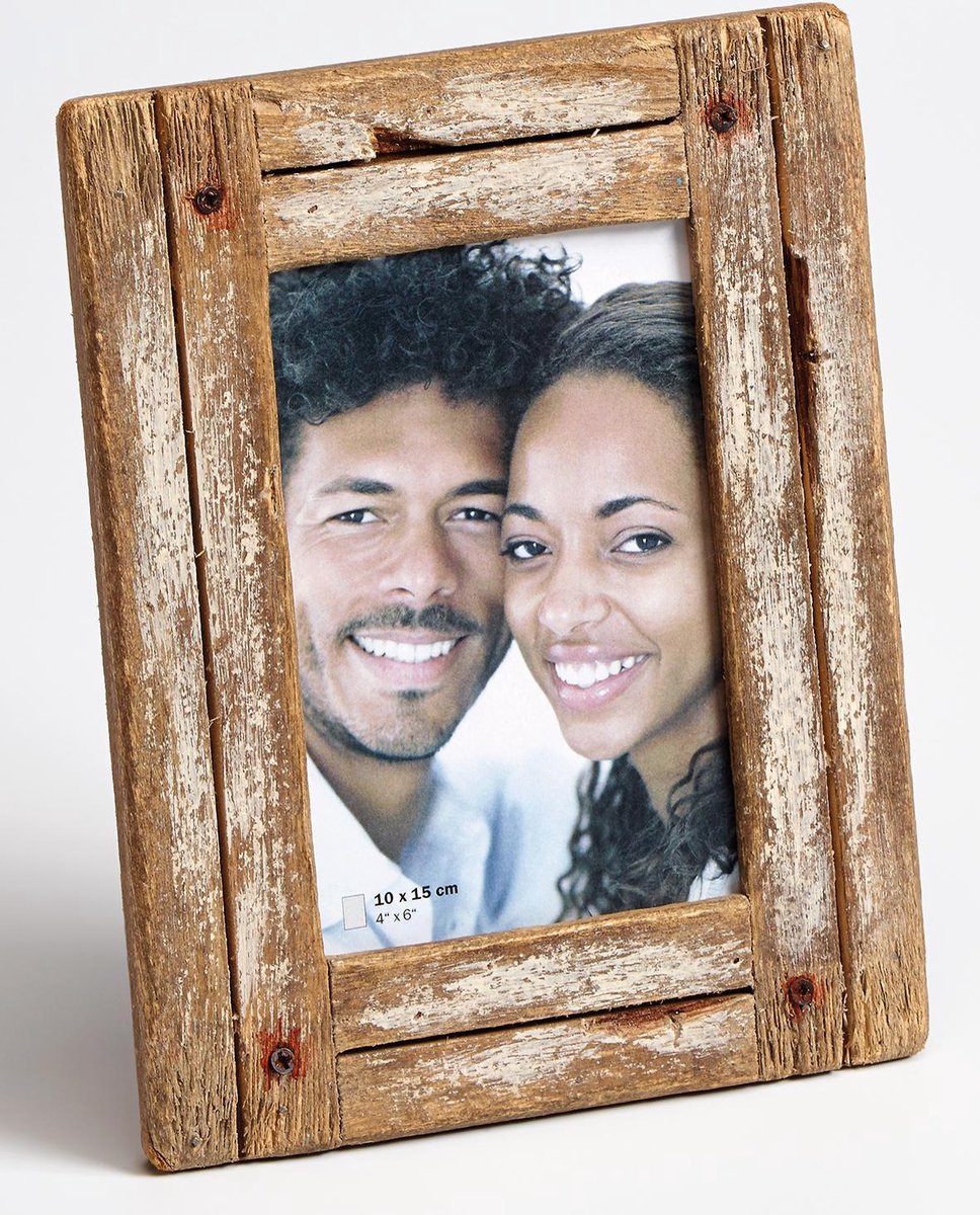 Walther dupla - cadre portrait en bois - format photo 10x15 cm - blanc naturel