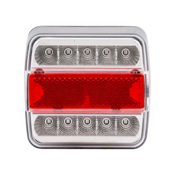 Feu arrière de train de remorque 98x105mm. LED blanche g=r
