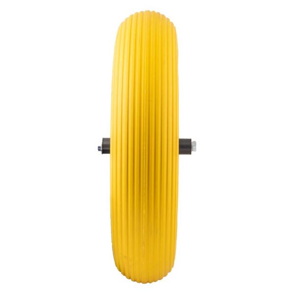 Roue de brouette anti-crevaison 4.00-8 pu plastique jaune