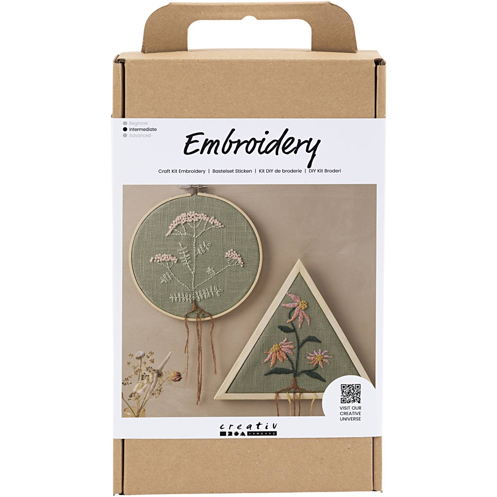 Creativ Company Hobbyset broderie Cadre de broderie verte poussiéreuse