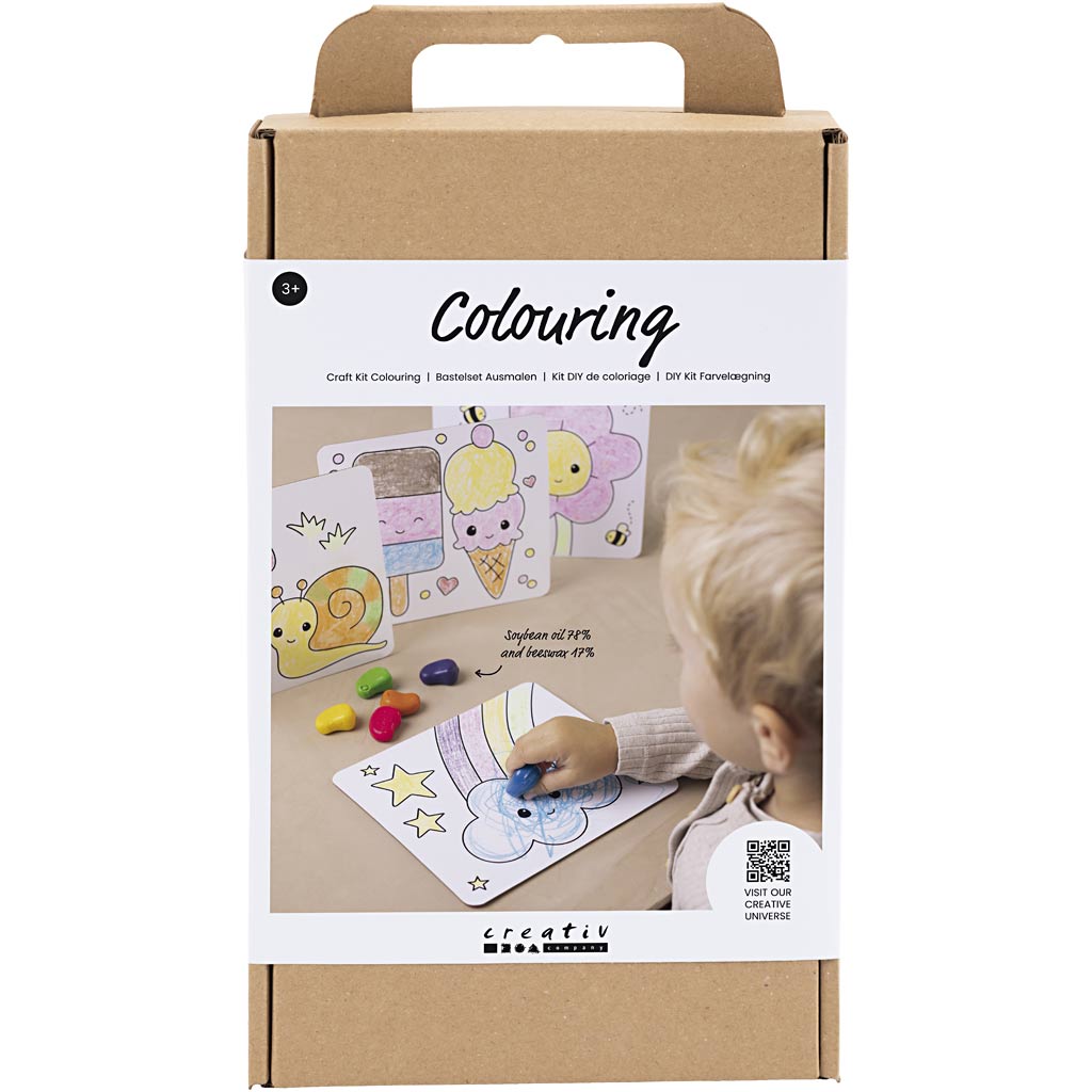 Creativ company kit de coloriage, planche à dessin, couleurs standard, 1 boîte