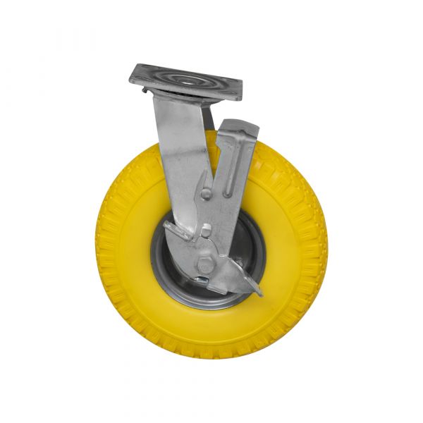 Roue pivotante + frein 300x4 roue anti-crevaison PU