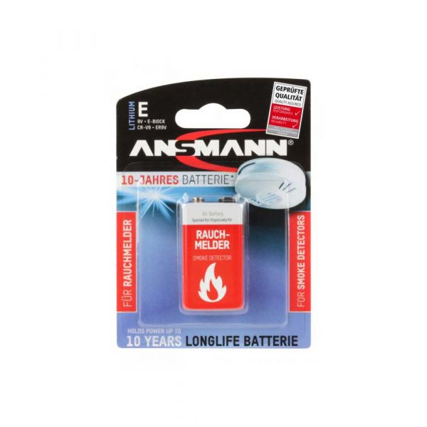 Détecteur de fumée 10 ans pile lithium 9 volts.