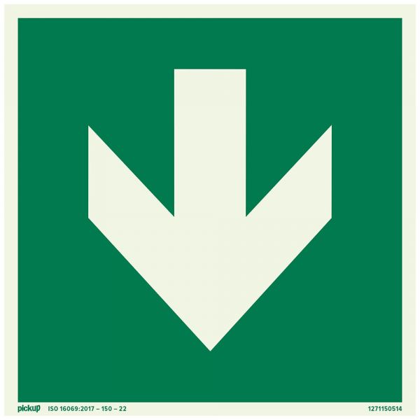 Panneau flèche de direction (verte) ftlm - 150x150 mm autocollant.