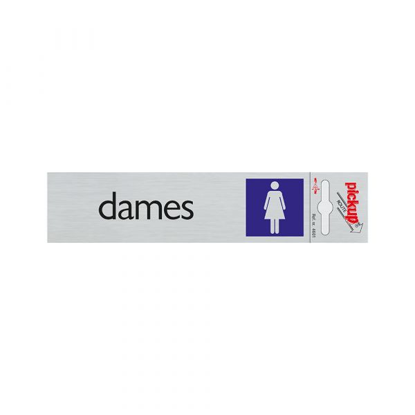 Plaque en aluminium dames - 165x44 mm autocollante.