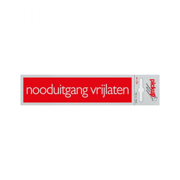 Panneau de déverrouillage de sortie de secours en aluminium - 165x44 mm autocollant.