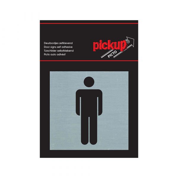Panneau en aluminium pour hommes - 80x80 mm autocollant.