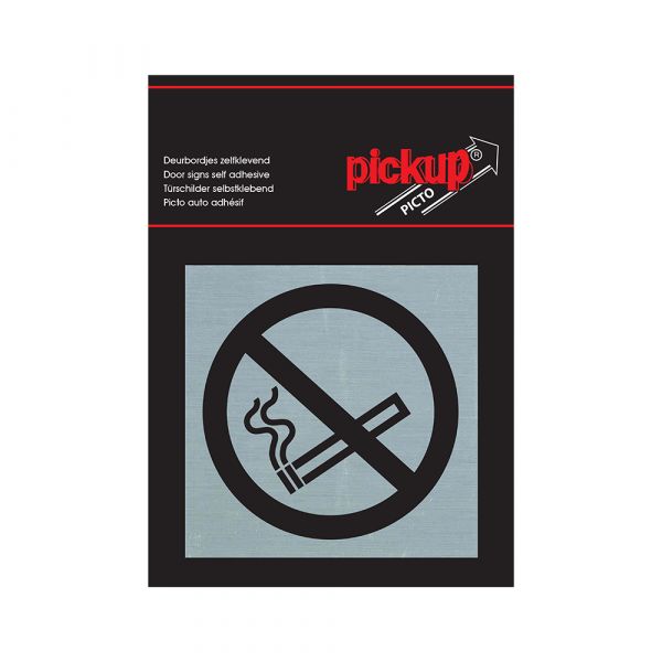 Panneau d'interdiction de fumer en aluminium - 80x80 mm autocollant.
