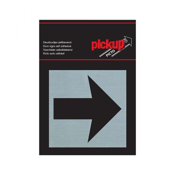 Panneau flèche en aluminium - 80x80 mm autocollant.