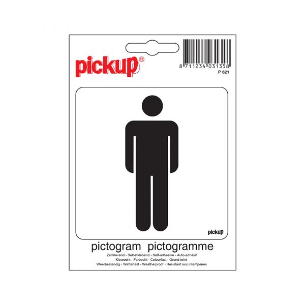 Autocollant hommes - 100x100 mm.