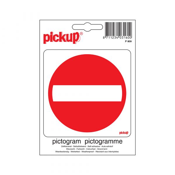 Autocollant d'interdiction d'entrée - 100x100 mm.