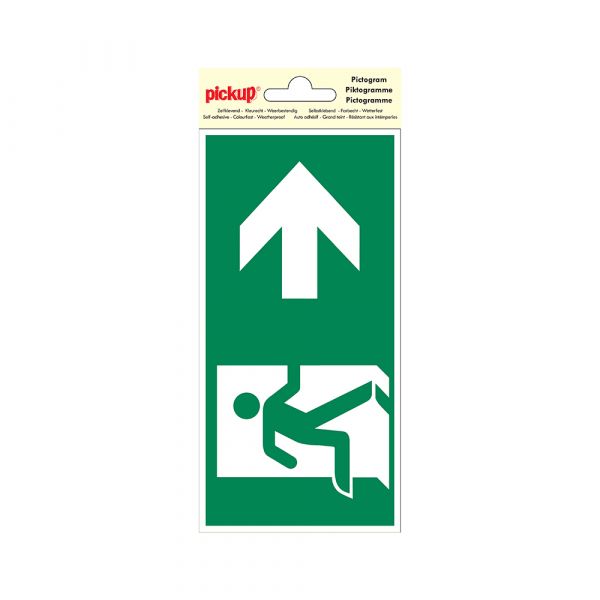 Autocollant sortie de secours droite - 100x200 mm.