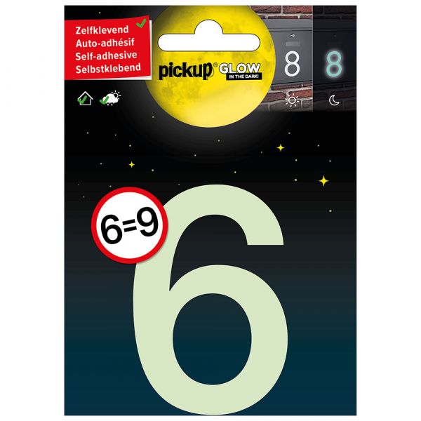Chiffre 6 = 9 phosphorescent - 75 mm autocollant.