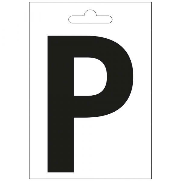 Lettre Nautic p noire 100 mm.