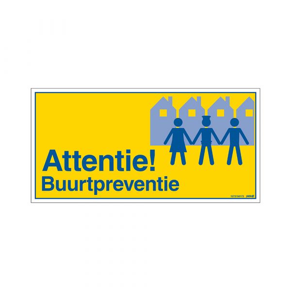Panneau d'attention prévention quartier - 150x300 mm.