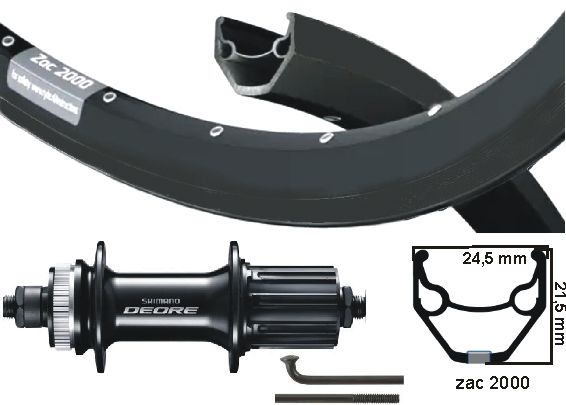 Kgs roue arrière 622 cale ryde zac 2000 noir cass 8 9 10 vitesses abandon noir noir