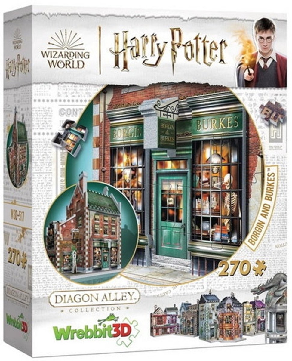 Puzzle 3D Wrebbit Harry Potter Borgin Burkes 270 pièces.