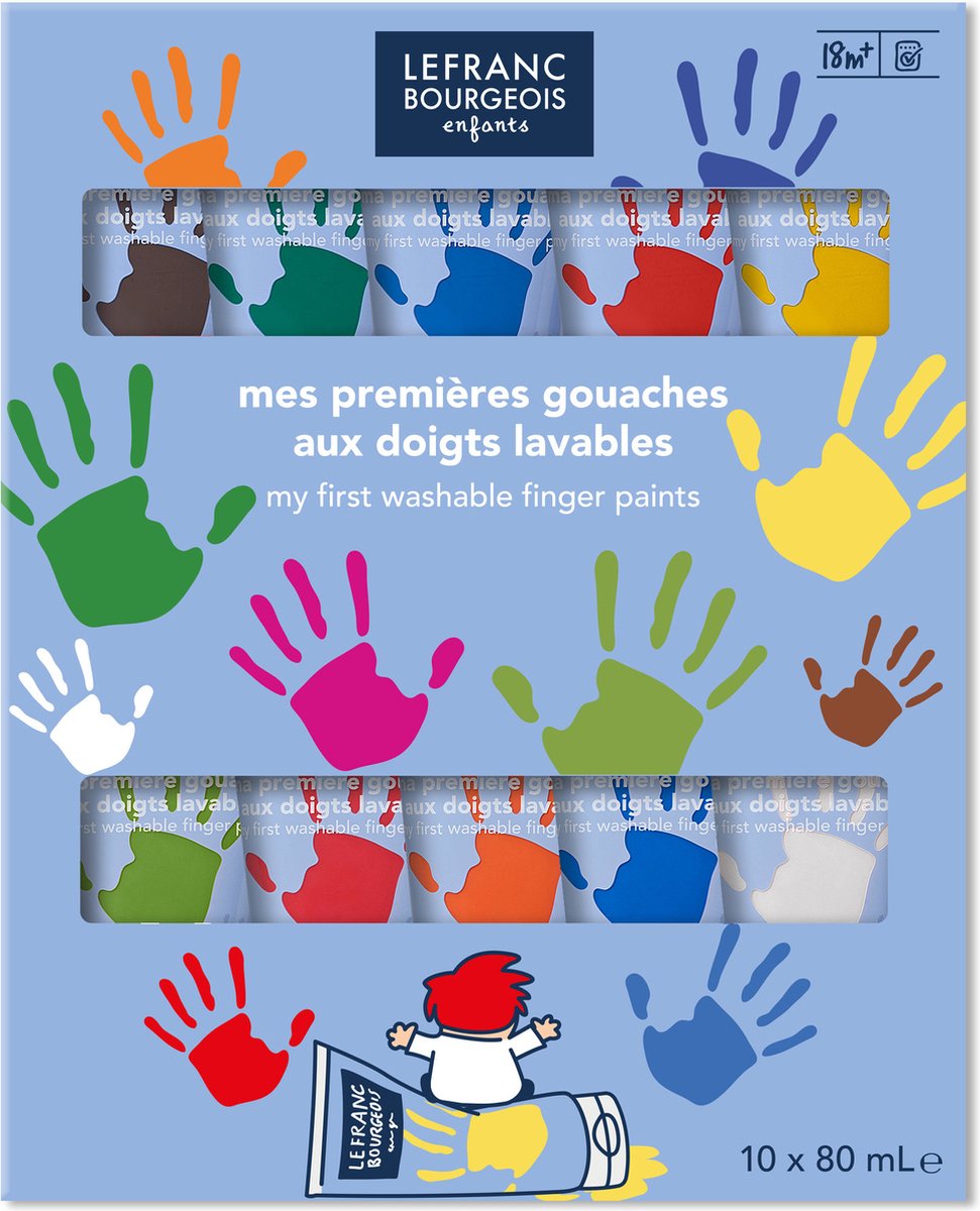 Lefranc bourgeois lefranc bourgeois éducation gouache peinture au doigt coffret 10x80ml