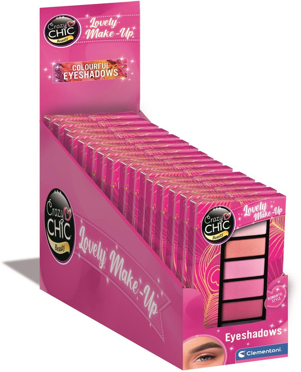 Clementoni fard à paupières crazy chic style romantique, 8 pièces