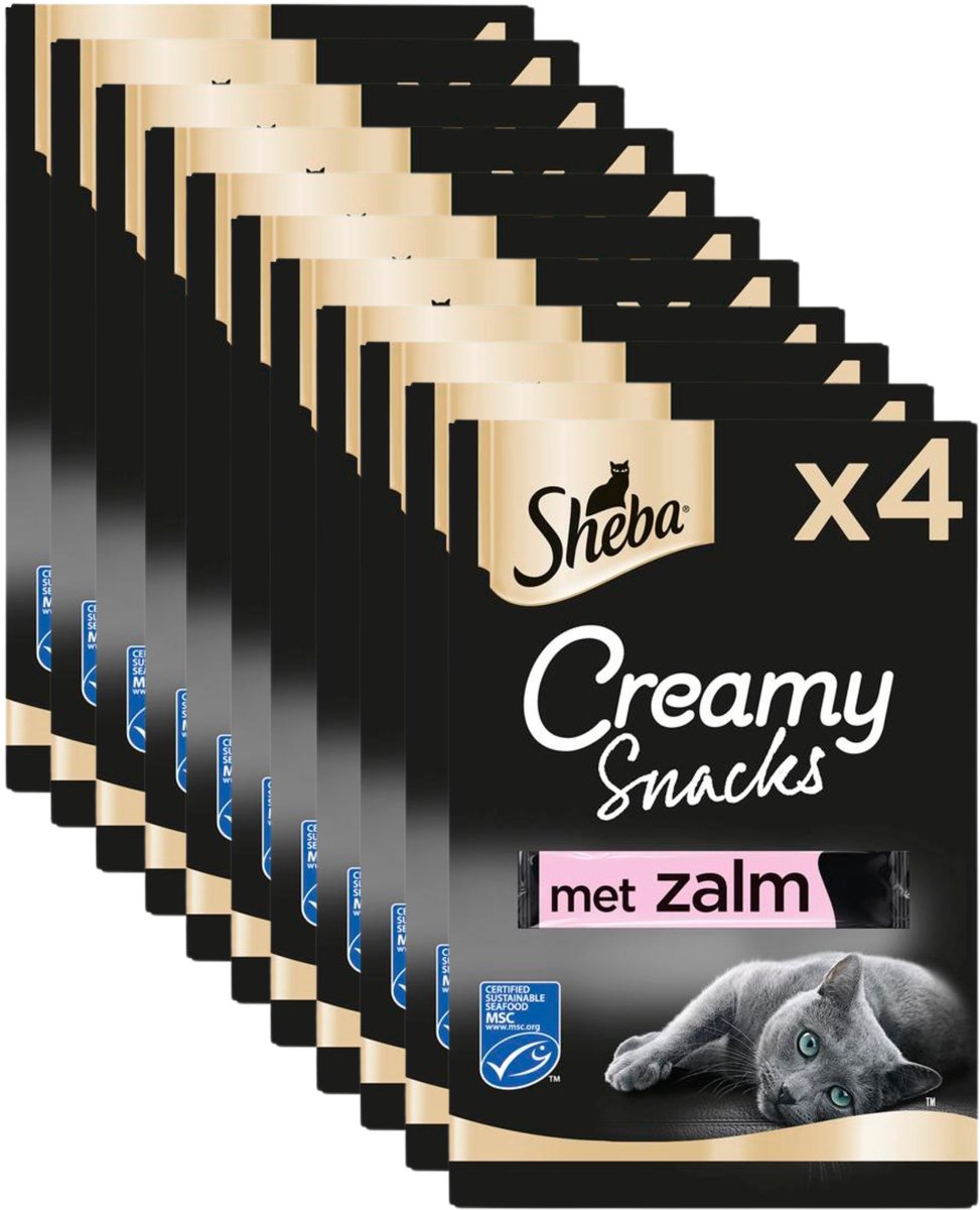 Snacks pour chat Sheba - friandises crémeuses au saumon - 44 pièces