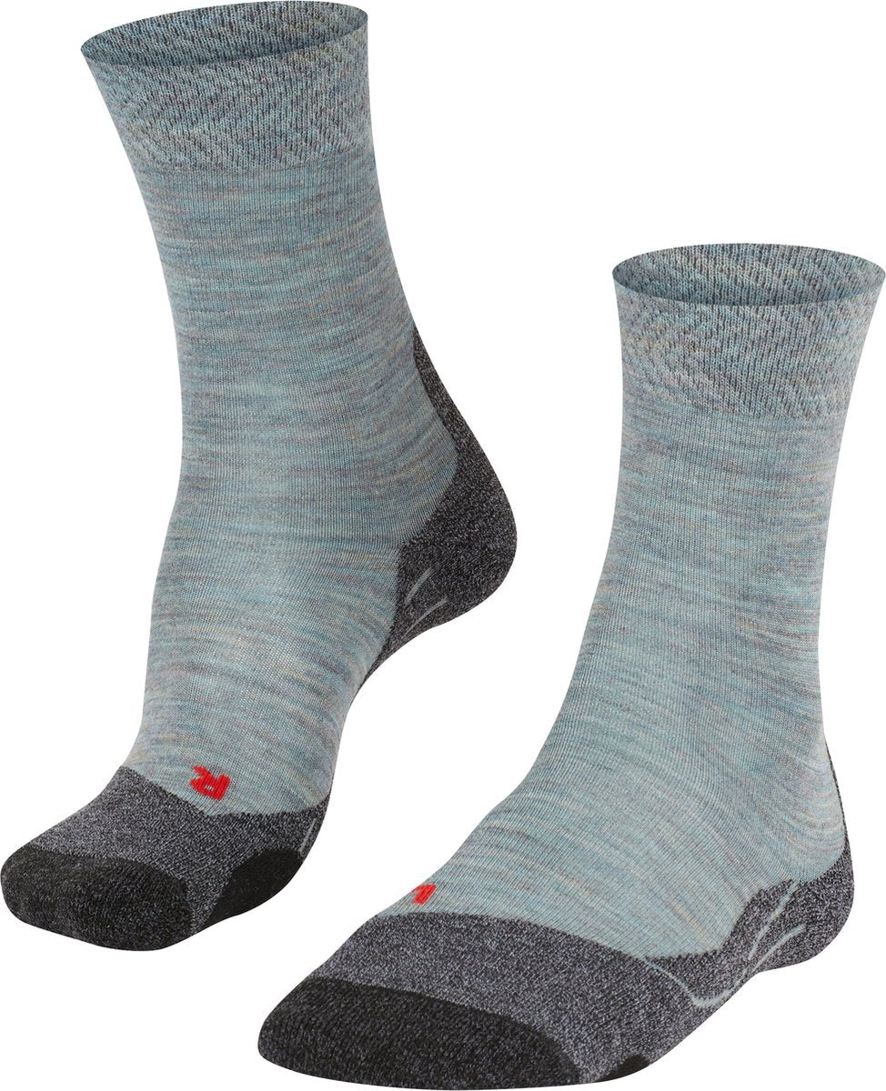 Falke tk2 mélange anti-ampoules laine épaisse matériau fonctionnel chaussettes de marche femme bleu - taille 41-42