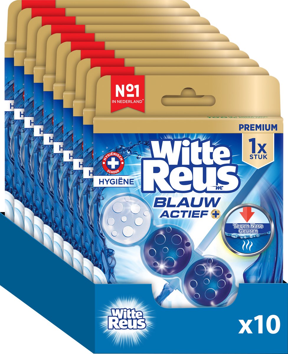 Bloc WC géant blanc bloc WC hygiène active bleu 50g - blocs toilettes - pack économique - 10 pièces