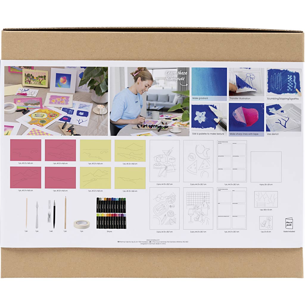 Creativ company starter hobby set pastel à l'huile, différentes couleurs, 1 boîte