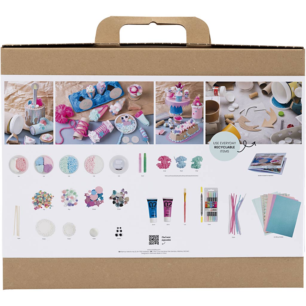 Creativ company maxi creative box gâteaux savoureux, gâteaux et bonbons, différentes couleurs, 1 boîte