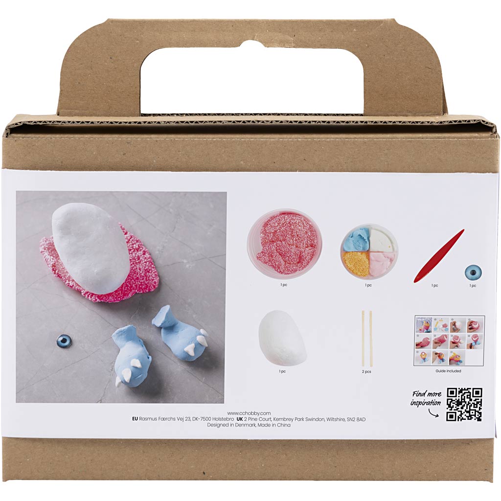 Creativ company mini kit de loisirs sculptant, monstre Freddy, rose fluo, 1 boîte
